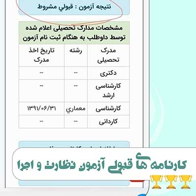 کارنامه قبولی آزمون نظام مهندسی مرداد 1403